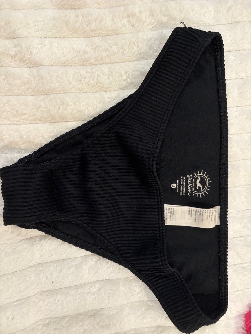 Hollister Black Ribbed Bikini Bottom